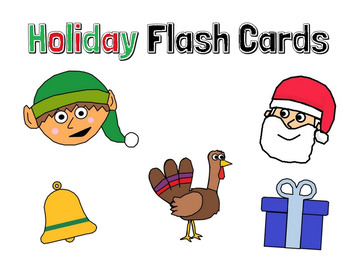 Preview of Holiday Flash Cards (Missing Letters, Identification, Spelling)