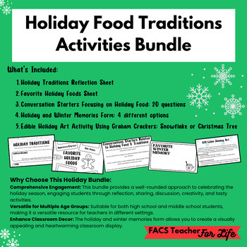 Preview of Holiday Food Traditions Bundle, FACS, FCS, Middle & High School, Christmas