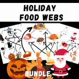 Holiday Food Webs BUNDLE - Halloween, Thanksgiving, & Chri