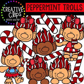 Preview of FREE Peppermint Trolls {Creative Clips Clipart}