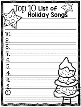 Holiday Fun Top Ten Lists by Lynda Morgart | Teachers Pay Teachers