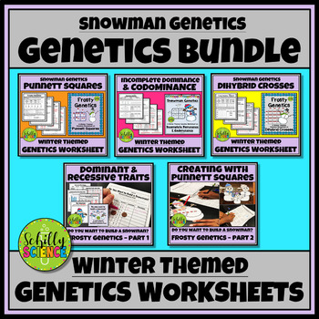 Preview of Winter Genetics Worksheets - Snowman Genetics Bundle