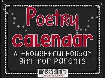 Preview of Holiday Gift Idea for Parents- Poetry Calendar