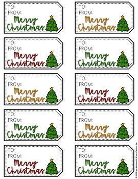 Holiday Gift Tags In Color & Black & White EDITABLE by Brynn's Teacher Bag