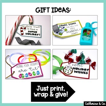 Holiday Gift Tags for Christmas by Catherine and Co | TPT