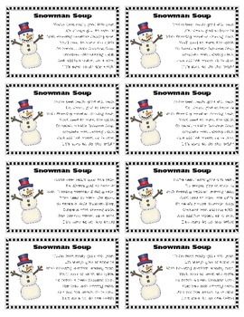 Holiday Gift to Students: Snowman Soup by Two Tall Teachers | TPT