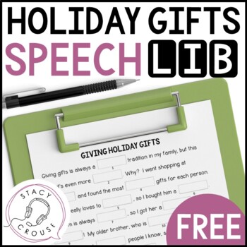 Preview of Holiday Christmas Activity for Speech Therapy Speech Libs Worksheet + Digital
