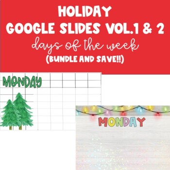 Preview of Holiday Google Slides Volume 1 and Volume 2 Bundle