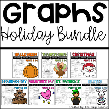 Preview of Holiday Graph Bundle with Bar Graphs, Pictographs, Line Plots, Anchor Charts