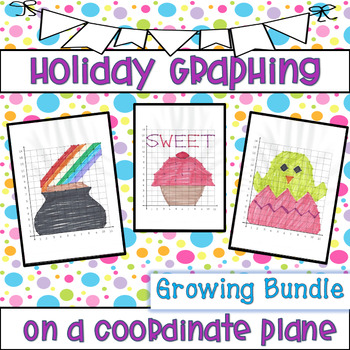 Preview of Holiday Graphing Points on a Coordinate Plane- First Quadrant  BUNDLE