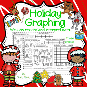 Preview of Holiday Graphing ~ Record and Interpret Data ~ Christmas Themed