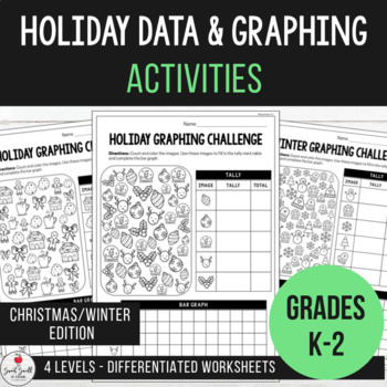 Preview of Holiday Graphing & Interpreting Data - Differentiated Worksheets