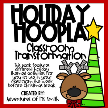 Preview of Holiday HOOPLA Classroom Transformation (with Task Cards)
