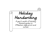 Holiday Handwriting Practice D'Nealian Style