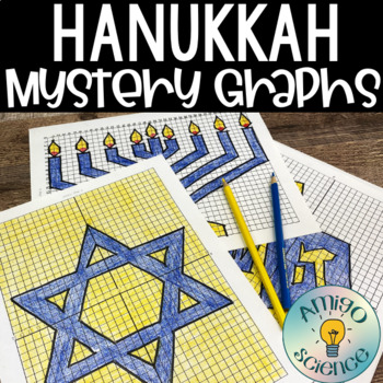Preview of Holiday | Hanukkah | Coordinate Graphing Differentiated Mystery Pictures 