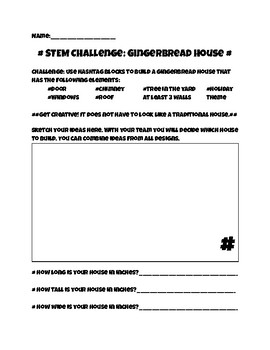 Preview of Holiday Hashtag Blocks Challenge: Build a Gingerbread House
