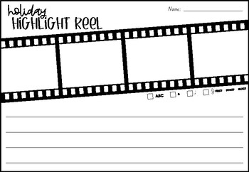 Holiday Highlight Reel Recount Template by Teach with Miss J | TpT