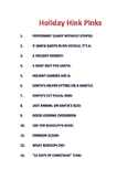 Holiday Hink Pinks, Hinky Pinkies and Hinkitiy Pinkities