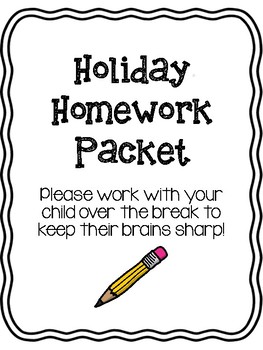 5th grade holiday homework packet