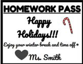Holiday Homework Pass for students!