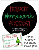 Holiday Homework Passes