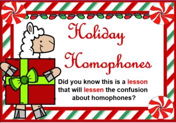Preview of Holiday Homophones SMARTBOARD