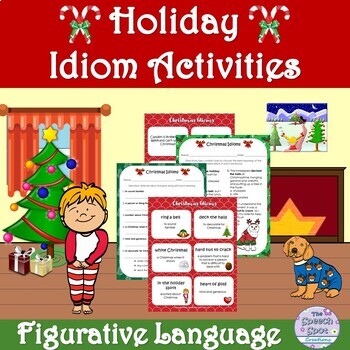 Preview of Christmas Idioms Figurative Language Activity Worksheets