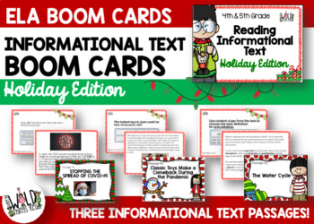 Preview of Holiday Informational Text Boom Cards
