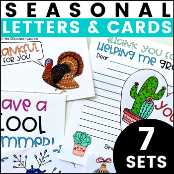 Holiday Letter Writing and Cards Bundle by The Designer Teacher | TPT
