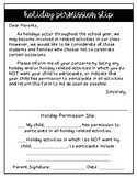 Holiday Letter to Parents