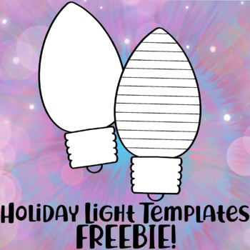 Preview of Holiday Light Drawing and Writing Template FREEBIE!