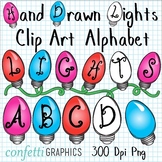 Holiday Christmas Lights Clip Art Alphabet Upper Case Lett