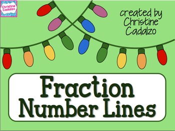 Preview of Fraction Number Lines Christmas Lights