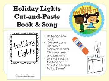 Preview of Holiday Lights Song & Cut-and-Paste Book with Boom Cards