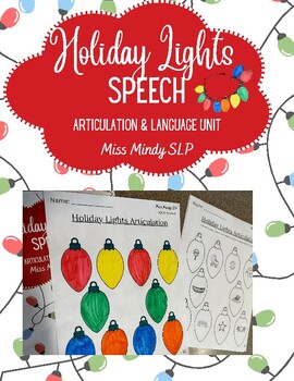 Preview of Holiday Lights  Speech - LOW PREP Language Unit & Artic Craft