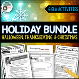 Holiday Literacy Activities - Halloween, Thanksgiving and 