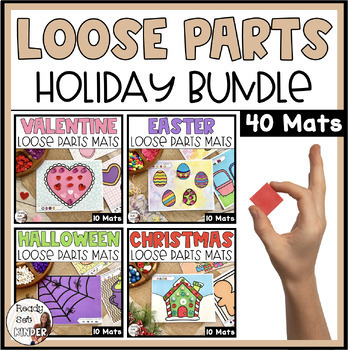 Preview of Loose Parts Mats Holiday Bundle | Low Prep Fine Motor Activities