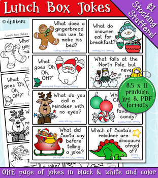 Holiday Lunch Box Jokes for Kids - Printable Download by DJ Inkers