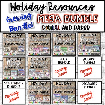Preview of Holiday Celebrations MEGA Bundle|Reading,Video,Art - Print and Digital