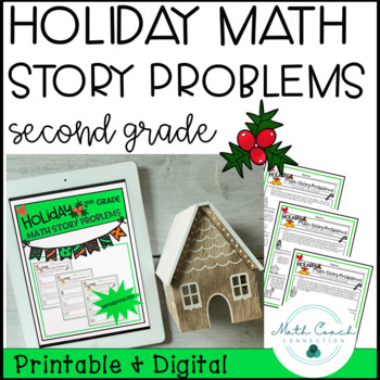 Preview of Holiday Math | 2nd Grade Holiday Math Story Problems | Math Word Problems