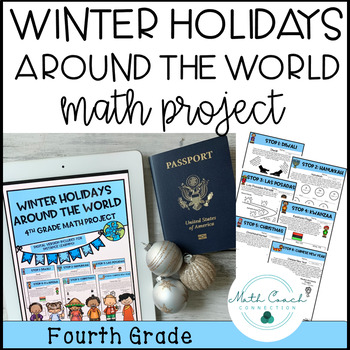Preview of 4th Grade Holiday Math Project Winter Holidays Around the World