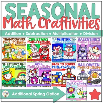 Preview of Holiday Math Activities or Centers Craft Cross-Curricular Writing