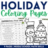 Holiday Math Coloring Pages Bundle