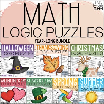 Preview of Math Logic Puzzles - Holiday Enrichment & Critical Thinking Activities