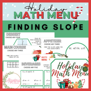 Preview of Holiday Math Menu Activity // Finding Slope