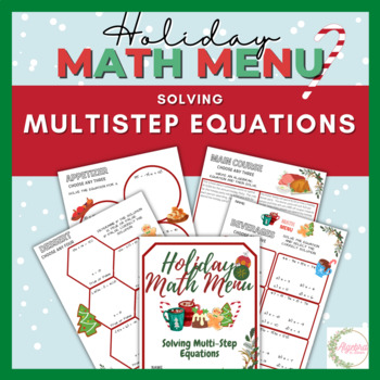 Preview of Holiday Math Menu Activity // Solving Multi-step Equations