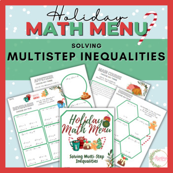 Preview of Holiday Math Menu Activity // Solving Multi-step Inequalities