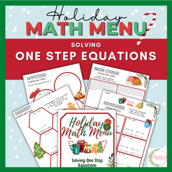 Preview of Holiday Math Menu Activity // Solving One step Equations