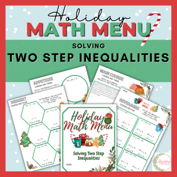 Preview of Holiday Math Menu Activity // Solving Two Step Inequalities