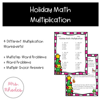 Holiday Math Multiplication by Casey Rhodes | TPT
